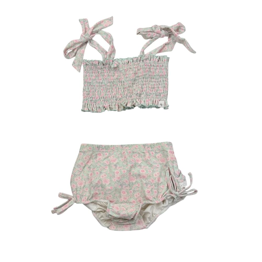 Love + Grow Floral High Waisted Floral Bikini Swimsuit, Size 7
